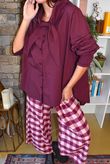 Paloma Tela Neckerchief Blouse Aubergine